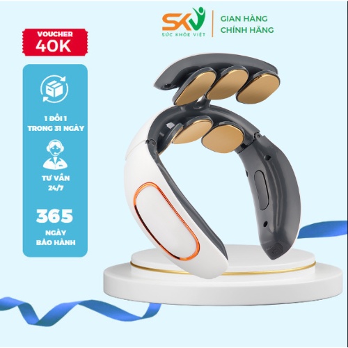 Máy masage vai cổ xung điện SKV-V23, mát xa đa điểm, đa chế độ như ấn huyệt, rung trị liệu, chất liệu nhựa ABS an toàn