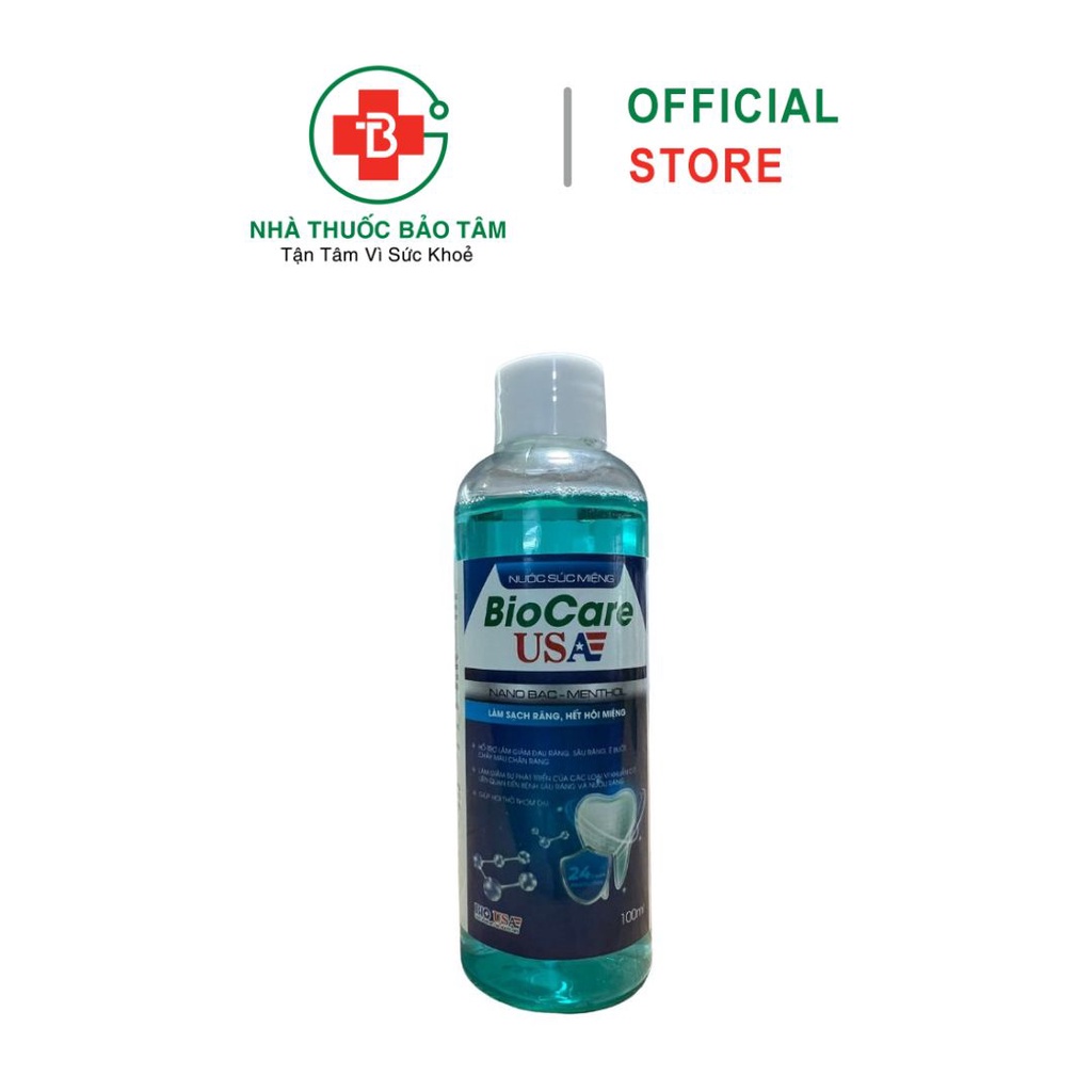 Nước Súc Miệng Nano Bạc, Menthol BioCare USA
