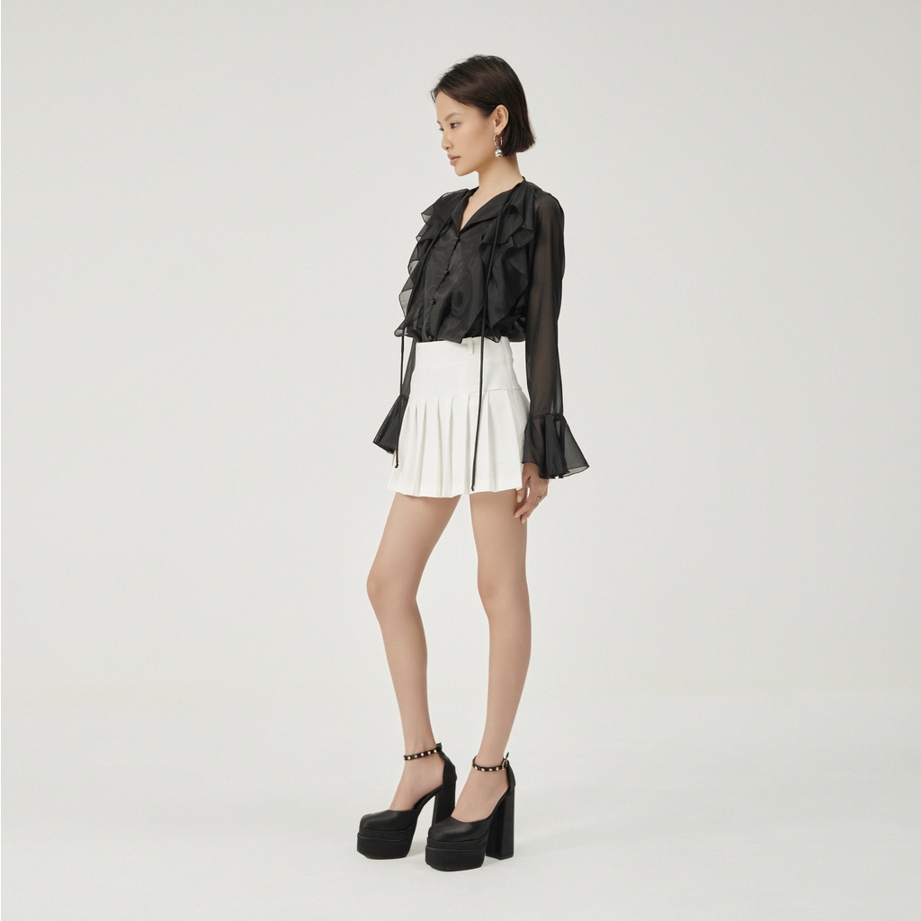 WHITELAZZ │Áo sơ mi voan bèo nhún - Levoan Ruffled Sleeve Shirt