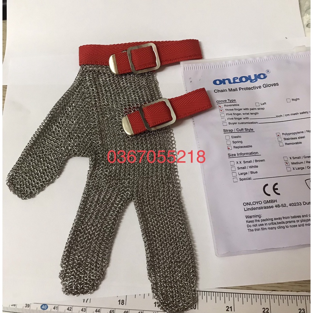 Gang tay sắt 3 ngón , 5 ngón bảo vệ tay khi cắt vải