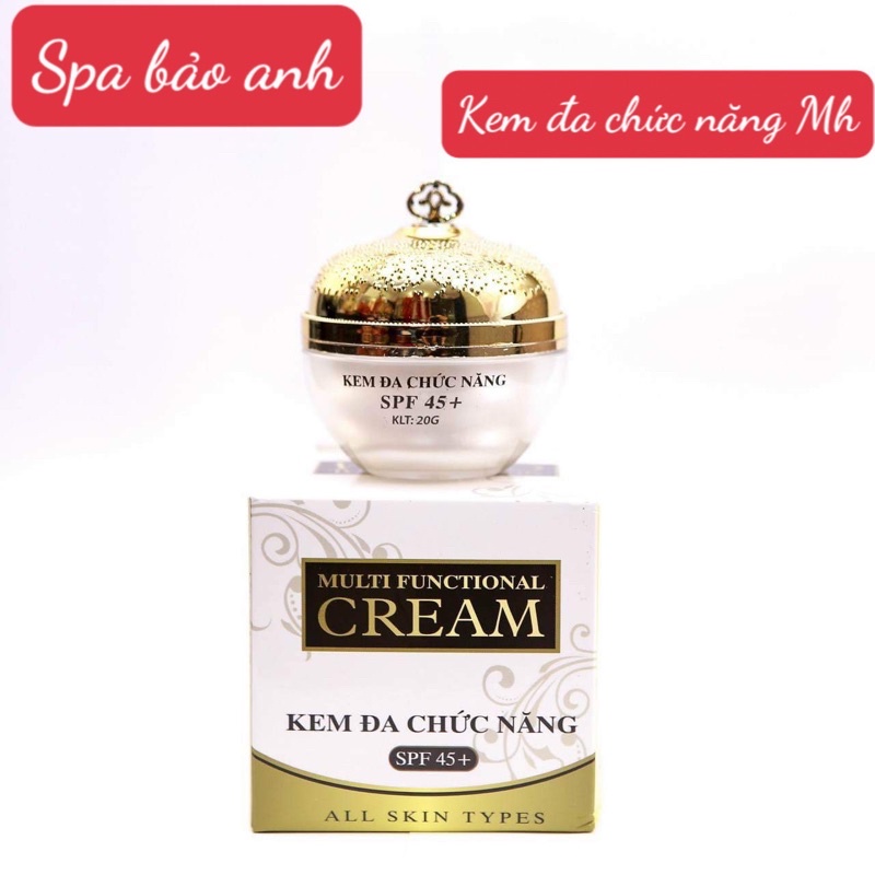 Kem ngăn ngừa mụn nám, đồi mồi, chống nắng, căng bóng, chống lão hoá - Kem đa chức năng MH SPF 45+ (20g)