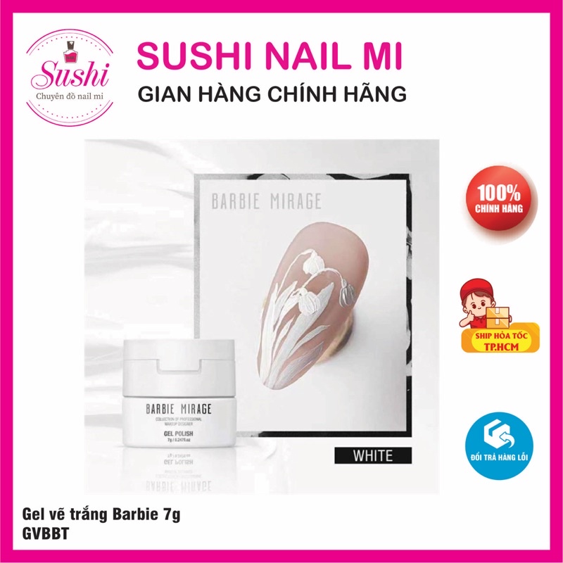 Hủ gel vẽ trắng, đen Barbie Mirage chuyên dụng vẽ móng nail - Sushi nail mi