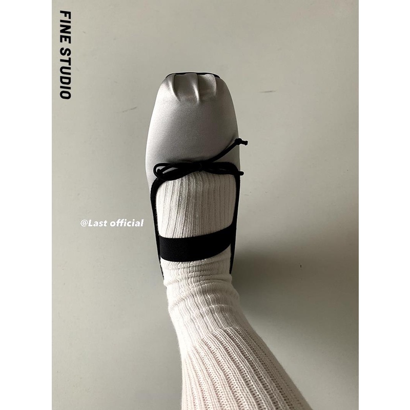 Giày Múa Ba Lê Đế Phẳng Quai Dây Satin Phong Cách Retro Mùa Hè Mới 2023 Dành Cho Bạn Nữ