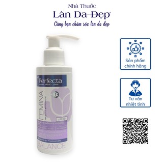  Dung dịch vệ sinh phụ nữ Perfecta Femina Balance khử mùi kháng khuẩn bảo vệ da vùng nhạy cảm chai 150ml 