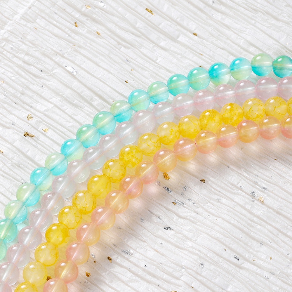 Bộ 20 Hạt Xâu Chuỗi 10mm Màu Gradient Bằng Thủy Tinh