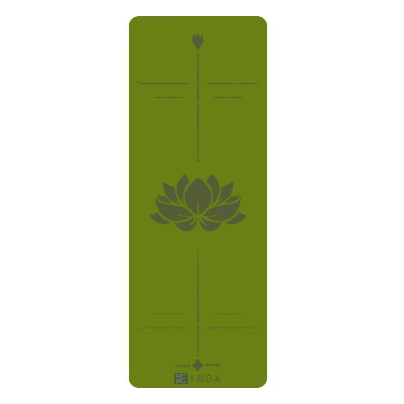 Thảm Tập Yoga Gym Định Tuyến Hebeyoga Pu Cao Su 5mm Chống Trượt Thấm Hút Mồ Hôi Họa Tiết Hoa Sen Cao Cấp