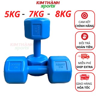 Tạ tay 5kg 7kg 8kg cao cấp ruột có lõi thép chống gãy siêu bền , tạ tập tay tại nhà bọc nhựa đúc đặc - KIM THÀNH SPORT