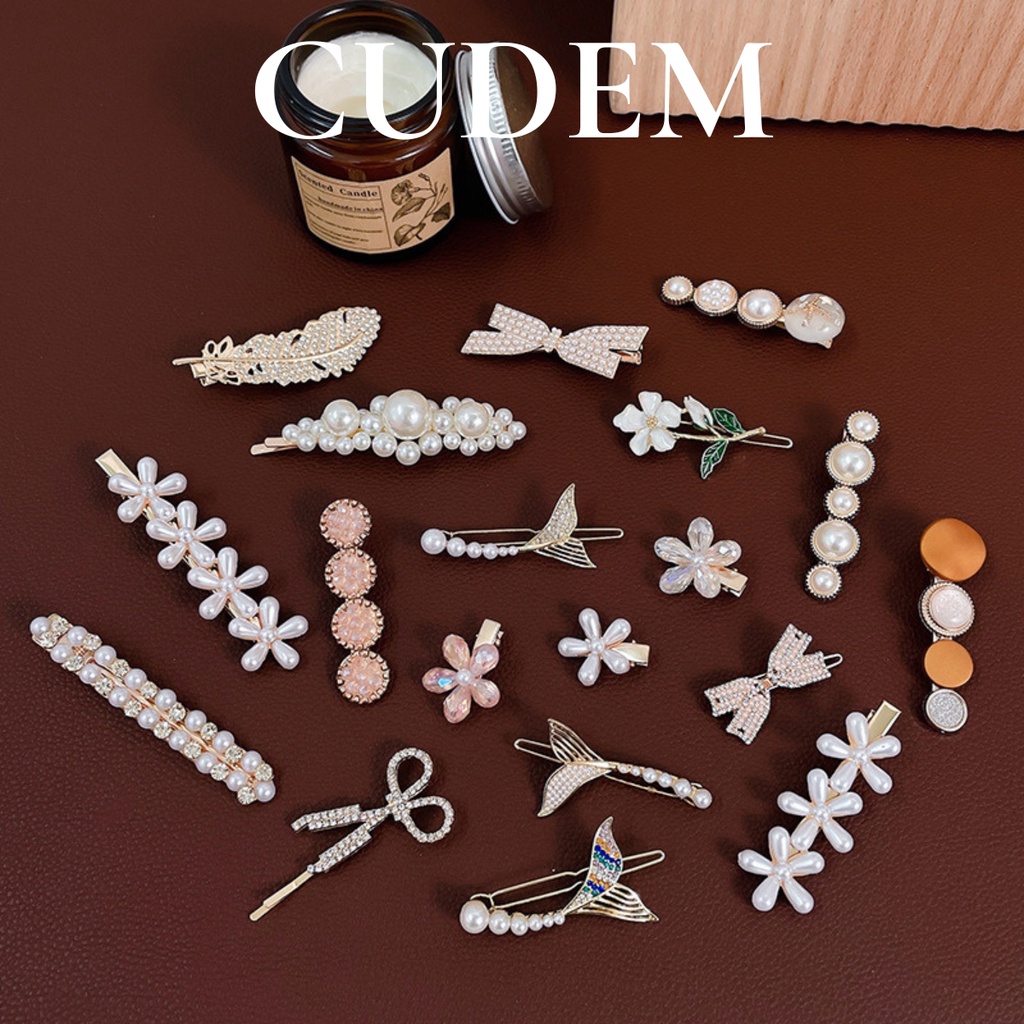 Kẹp cài tóc Hàn Quốc màu trắng đẹp sang trọng size nhỏ K21