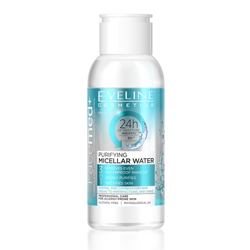 Nước tẩy trang Eveline Facemed+ sạch sâu 3 tác động làm sạch nhẹ dịu cả lớp makeup lì 100ML