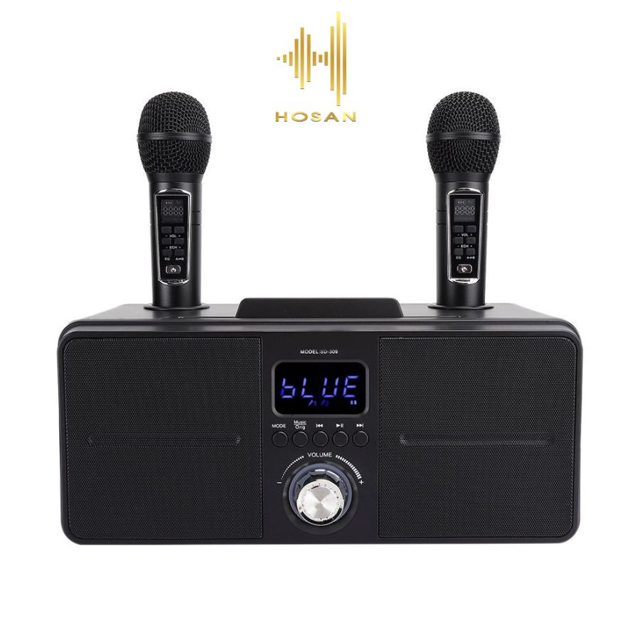 Loa Bluetooth Karaoke HOSAN SD309 làm từ nhựa ABS kèm micro không dây xịn hát karaoke liên tục 5 giờ