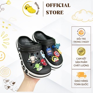 Dép crocs bayaband clog 🔥 tặng 10 jibbitz 🔥 dép crocs bayaband clog màu đen dành cho bé trai siêu dễ thương
