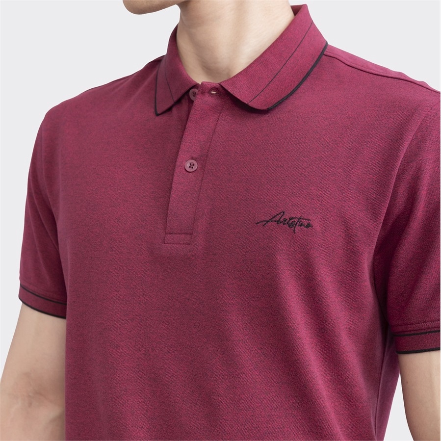 Áo thun polo nam Aristino APS115S3 ngắn tay cổ bẻ dáng suông vừa màu xanh tím than 35 hồng 03 vải cotton cao cấp