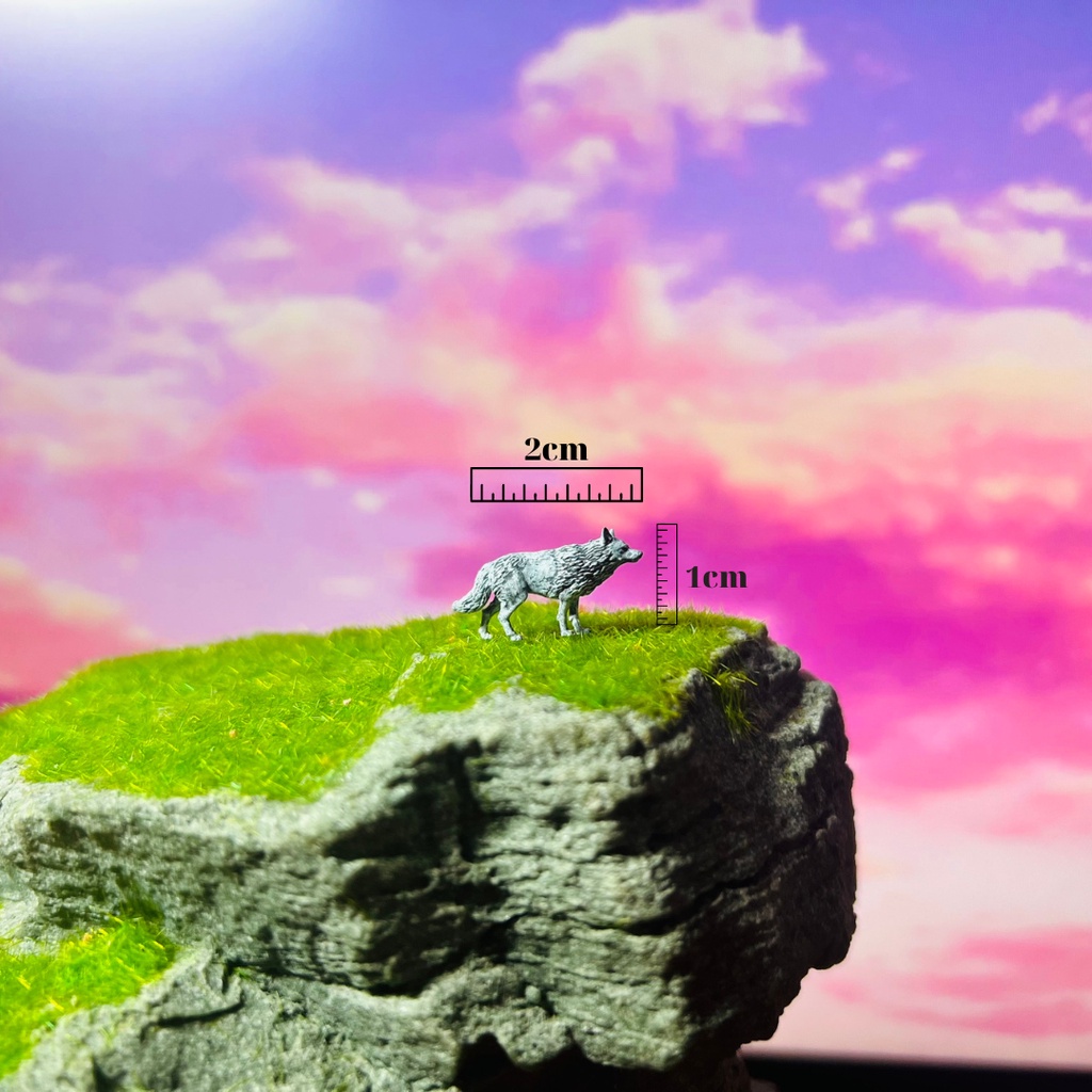 Mô hình sói hoang dã tỉ lệ 1:64 siêu mini ~ 1cm