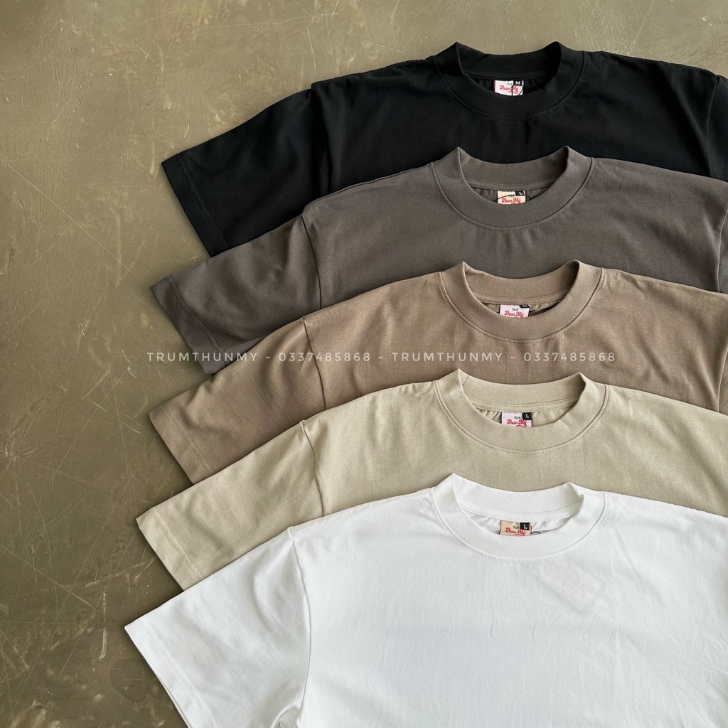 Áo thun trơn TRUMTHUNMY Unisex  - Vải 100% cotton 280gsm co dãn 2 chiều thấm hút mồ hôi cực tốt - form Oversized