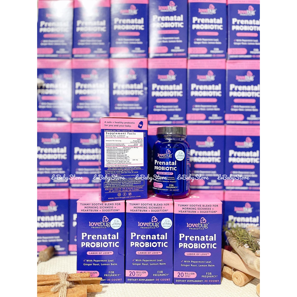Men vi sinh dành cho mẹ bầu Love Bug Probiotics Prenatal Probiotic 30 viên