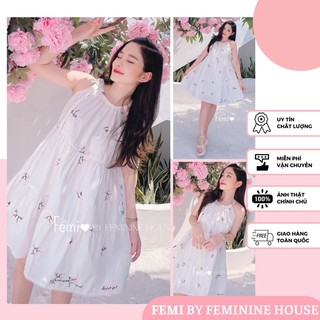 Đầm Cổ Yếm, váy hoa xinh, đầm hoa đi biển, váy cổ yếm, đầm xô ren thêu