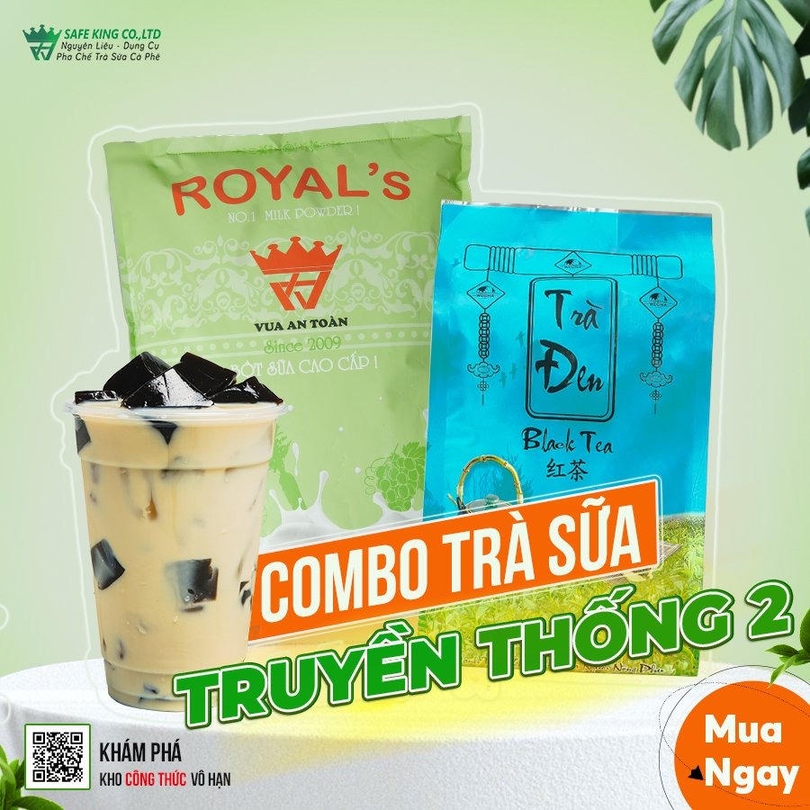 COMBO Trà Sữa Truyền Thống (Trà Đen + Bột Sữa) Pha 125 Ly