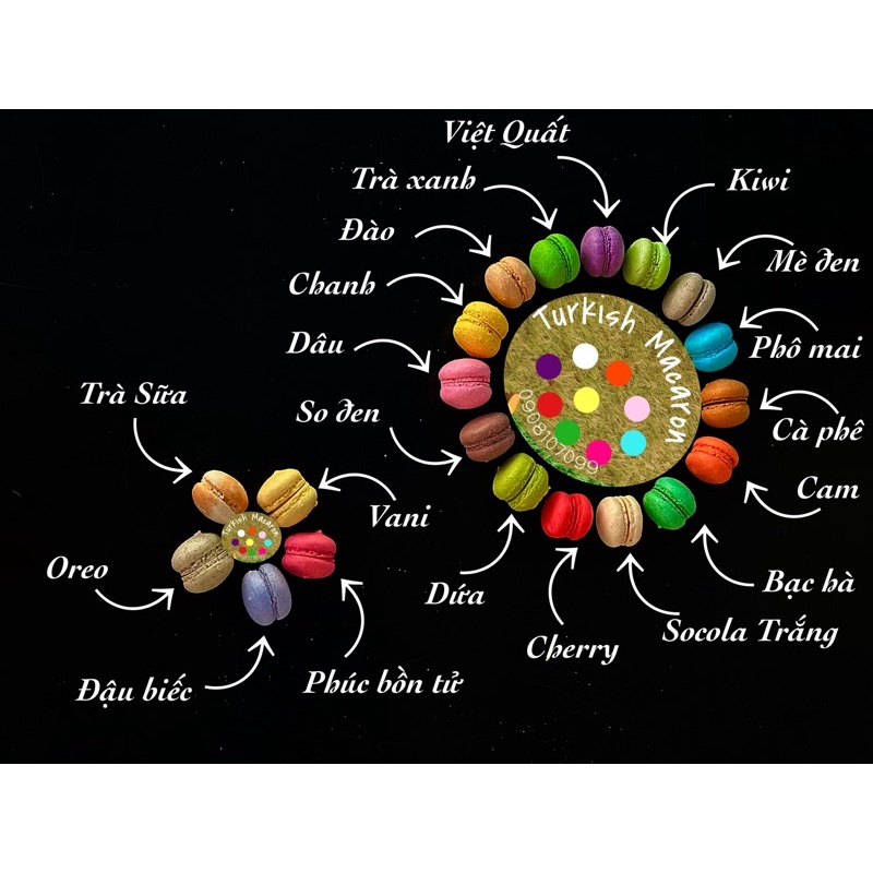 Bánh MACARON - 100 viên mini mix vị