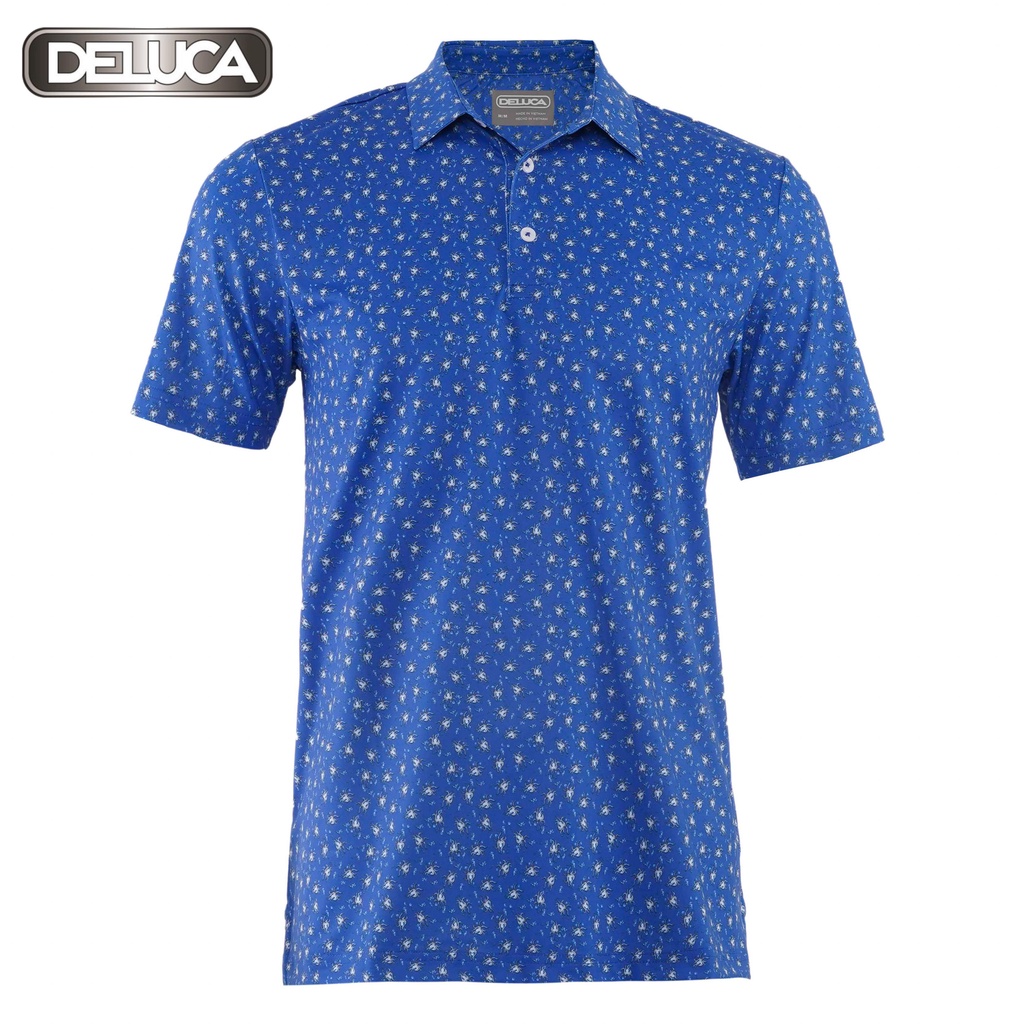 Áo Polo Nam Shirt MS15-DELUCA, Họa Tiết Hình Con Bạch Tuộc Màu Xanh-Áo Thun Chơi Golf Có Cổ- Áo POLO Chơi Thể Thao