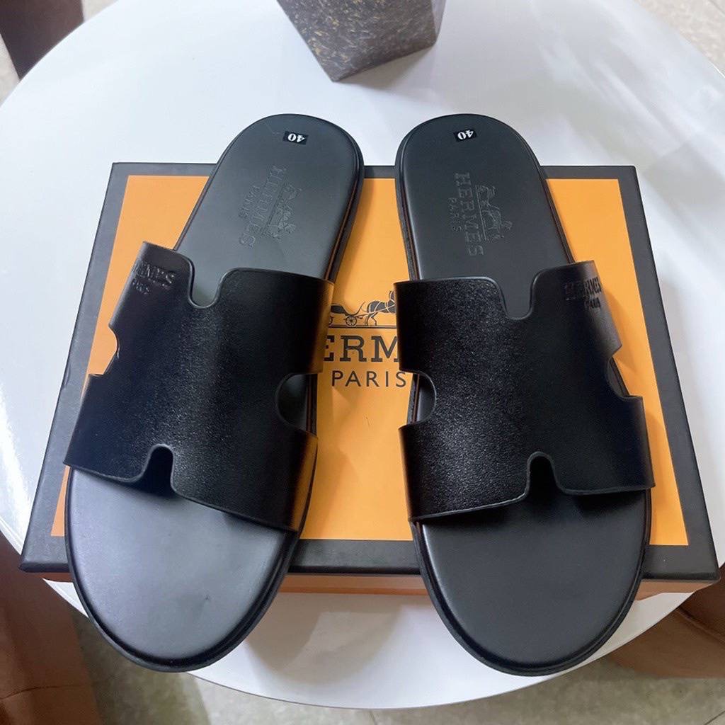 Dép HM Quai Ngang Chữ H Nam Nữ Đa Phong Cách Màu Đen - Hot Trend 2023