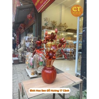 ❤ Bình Sen Gỗ Hương 17 Bông ❤