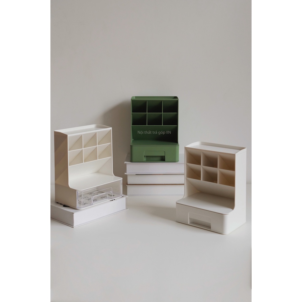 Kệ cắm bút nghiêng để bàn có ngăn kéo