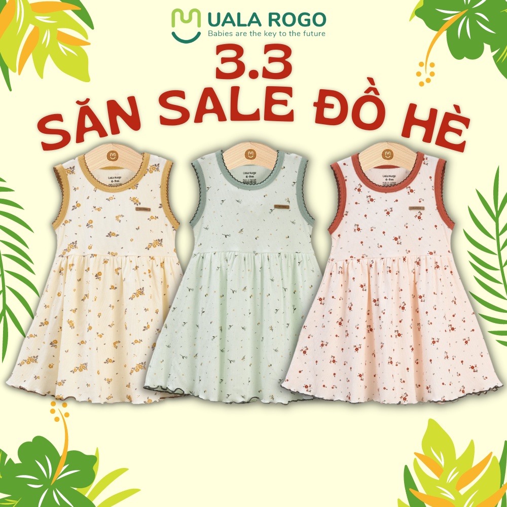 Váy bé gái Ualarogo 6 tháng - 4 tuổi vải modal fabric co giãn thoáng mát