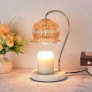Đèn đốt nến thơm đế đá chỉnh ánh sáng