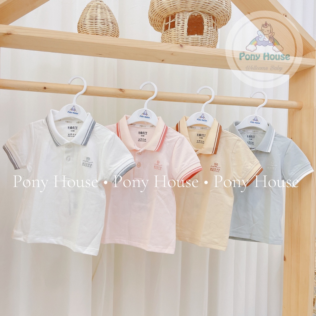 Áo Polo Cộc Tay Hrnee Cho Bé Trai Bé Gái Size Từ 6-9M Đến 3-4Y