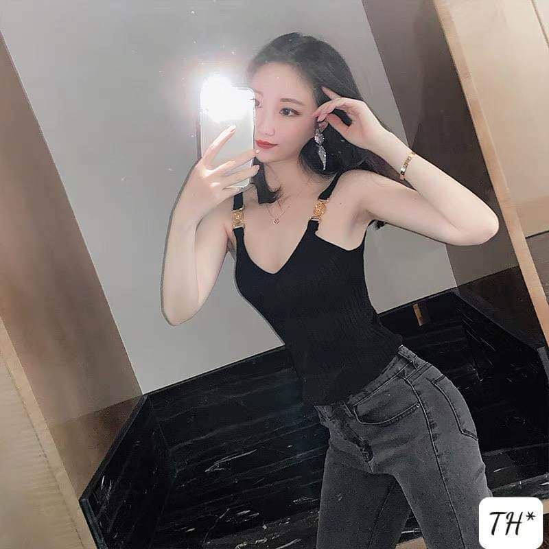 Áo 2 dây len montoghi khuy dây hàng QC
