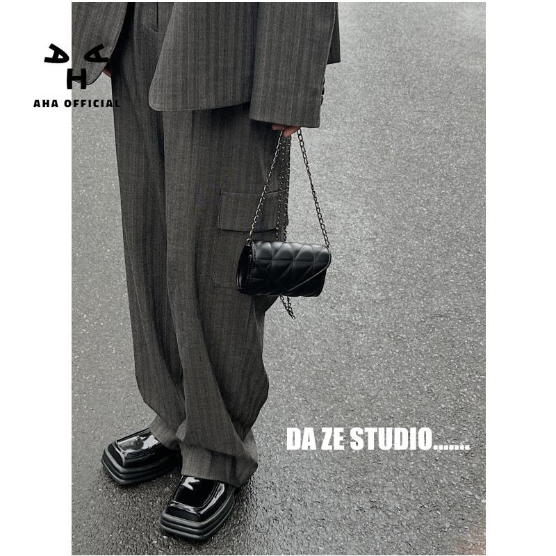 Túi Xách Đeo Vai Hình Vuông Cỡ Nhỏ Màu Đen Phối Dây Đeo Sợi Xích Thời Trang Cao Cấp Cho Nữ