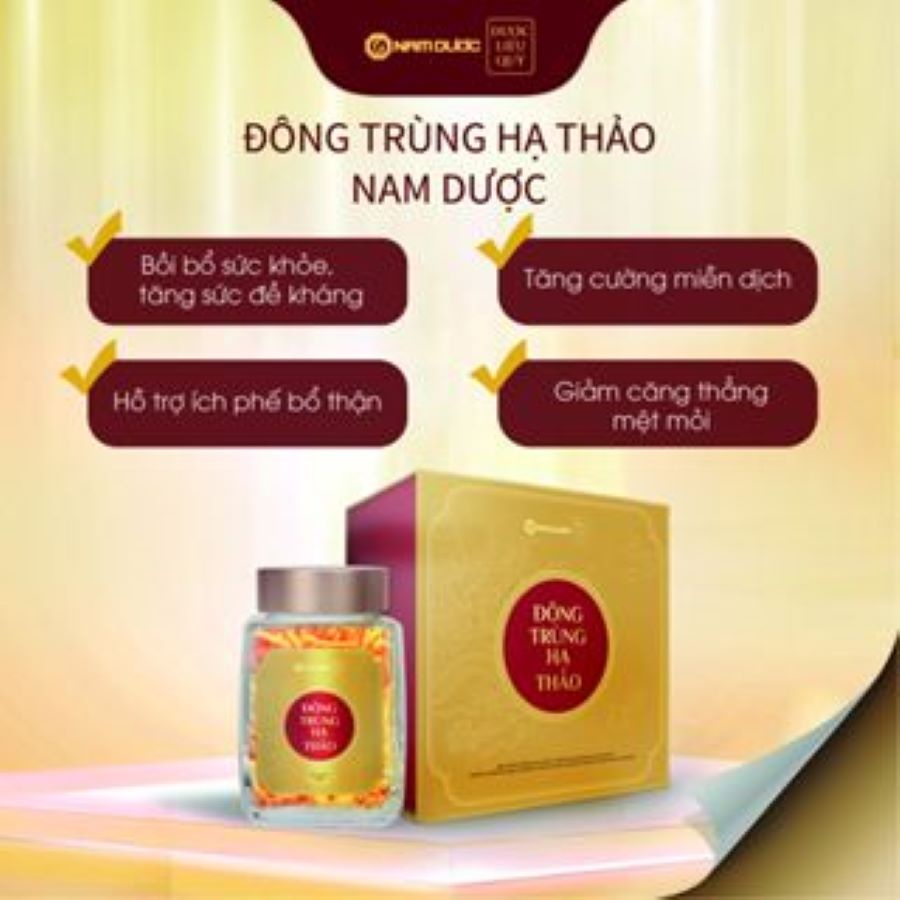 Đông trùng hạ thảo Nam Dược hộp 18g, bồi bổ sức khỏe, tăng sức đề kháng, tăng cường miễn dịch, chống lão hóa