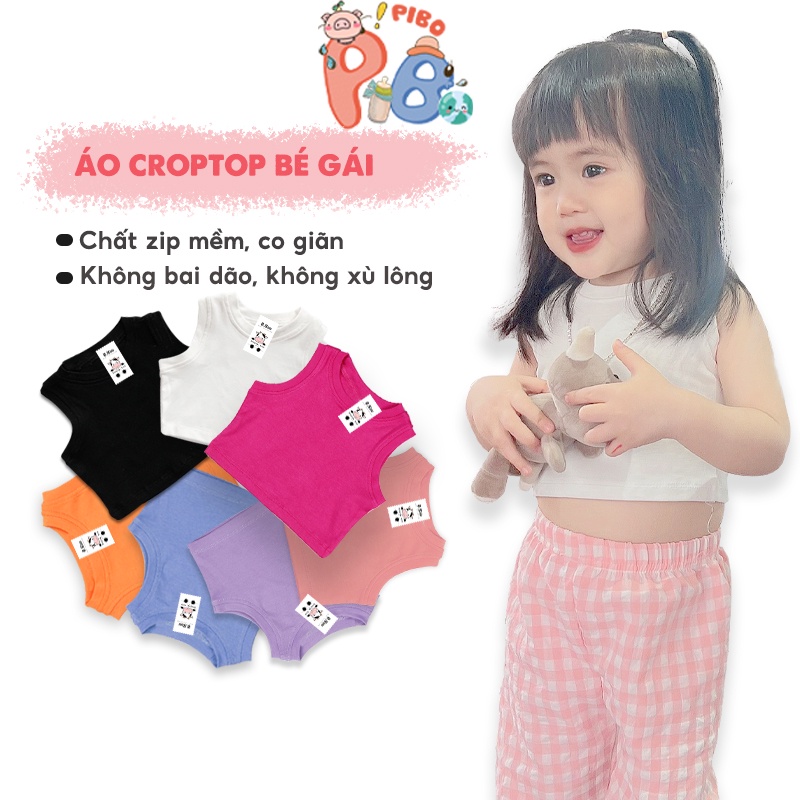 Áo Croptop Sát Nách Bé Gái Dễ Phối Đồ Màu Sắc Đáng Yêu- BabyBoo- PiBo Store