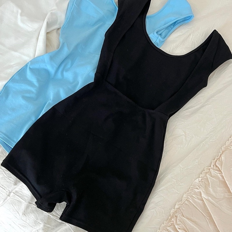 Jumpsuit dáng ôm hở lưng chất thun cotton co giãn 4c