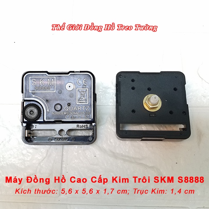 Máy Đồng Hồ KIM TRÔI NHẬT SKM S8888 – Tặng Pin Tiểu AA Vỏ Nhôm và Bộ KIM Tự Chọn - Bảo Hành 1 Năm