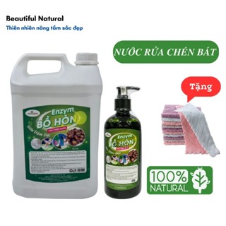 Nước rửa chén đĩa hữu cơ không hại da tay, Nước rửa bát hữu cơ bồ hòn 100% thiên nhiên Hunahome can 2,2L và 5L