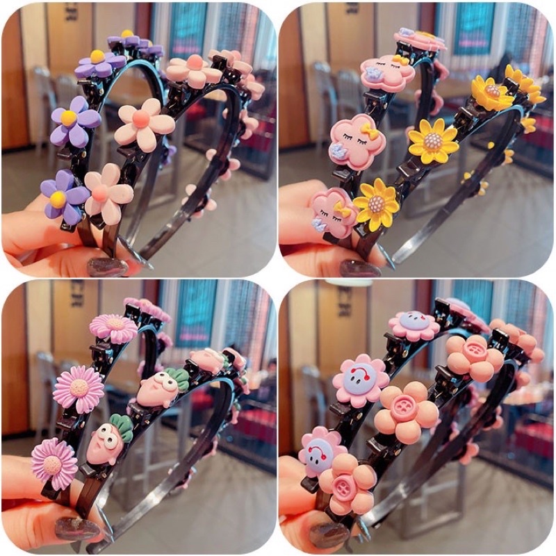 Bờm Kẹp Tóc Hàn Quốc Cho Bé Gái Có Đính Hoa Quả Siêu Cute Hot Nhất