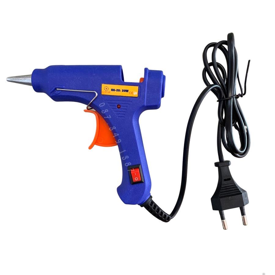 Súng bắn keo nến 20W Gstar GG20 loại nhỏ đầu xịt keo bằng sắt mạ xi ( Tặng kèm 4 cây keo nến nhỏ )