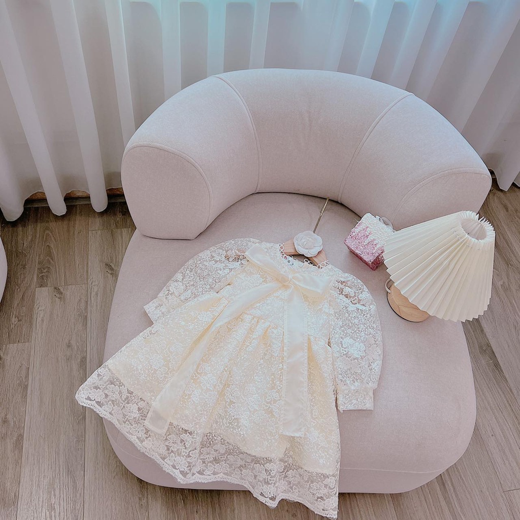 Váy ren đầm công chúa 2 lớp cho bé gái 10-26kg HolaBaby mặc đi chơi đi học siêu xinh V159