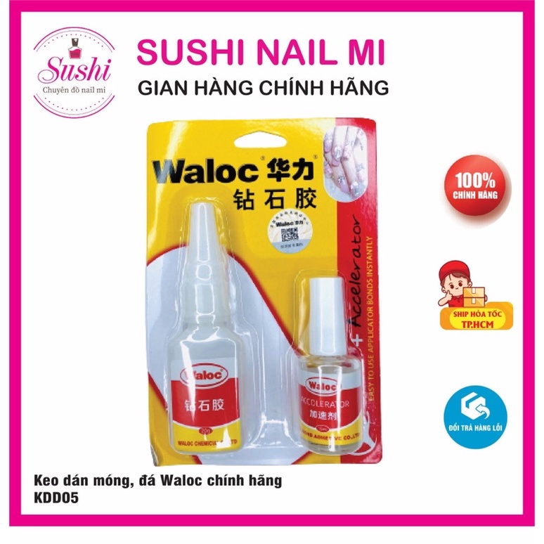 Keo bê tông dán móng, đính đá Waloc đa năng chuyên dụng cho dân làm móng - Sushi nail mi