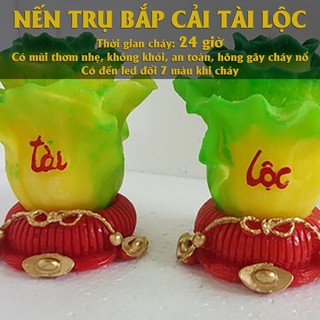 Cặp 2 nến bắp cải tài lộc,nến bắp cải tài lộc thờ cúng, trang trí