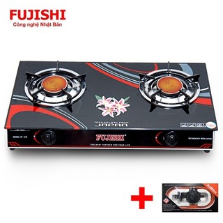 COMBO Bếp gas đôi hồng ngoại mặt kính FUJISHI FJ-H16-HN + Bộ dây van ngắt gas tự động NAMILUX