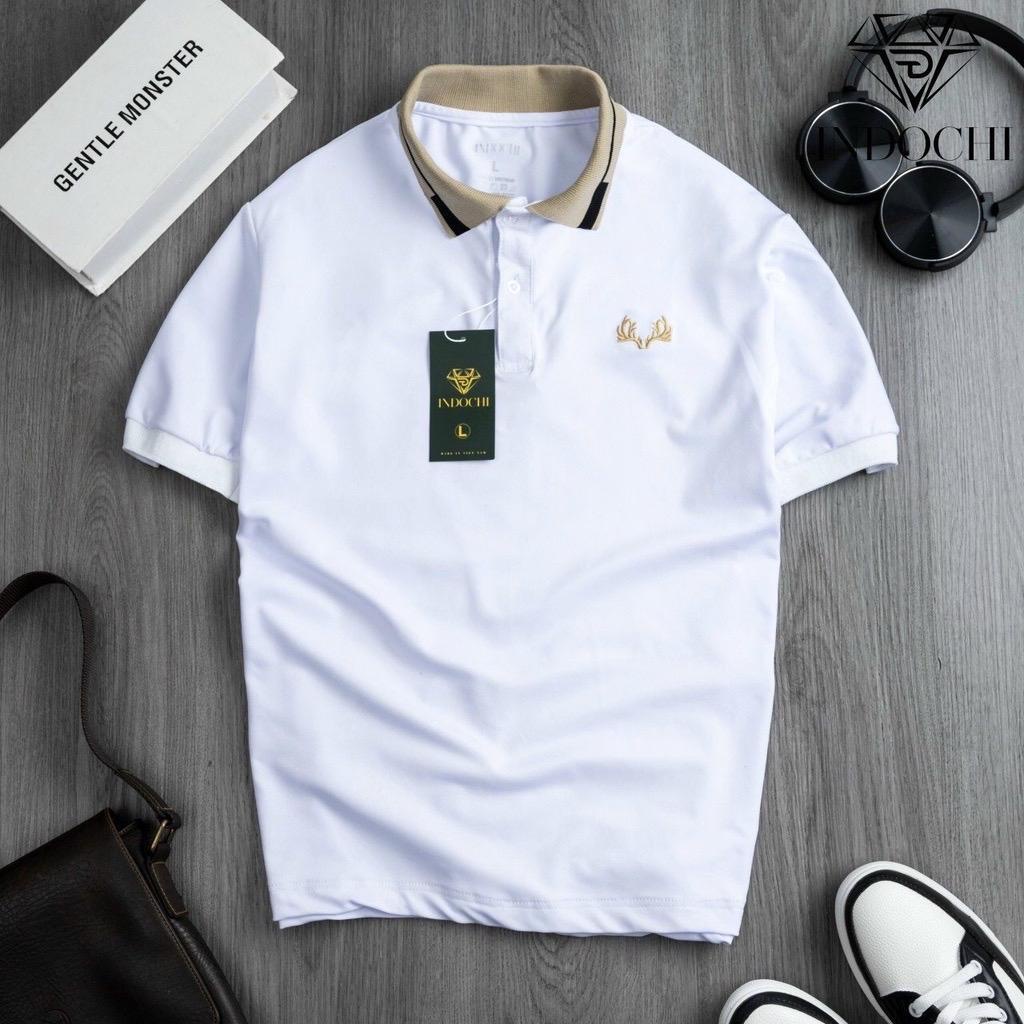 Áo Polo Nam họa tiết Sừng Hươu Cao Cấp Vải Cotton Cá Sấu Dày Dặn Thoáng Mát - PL05