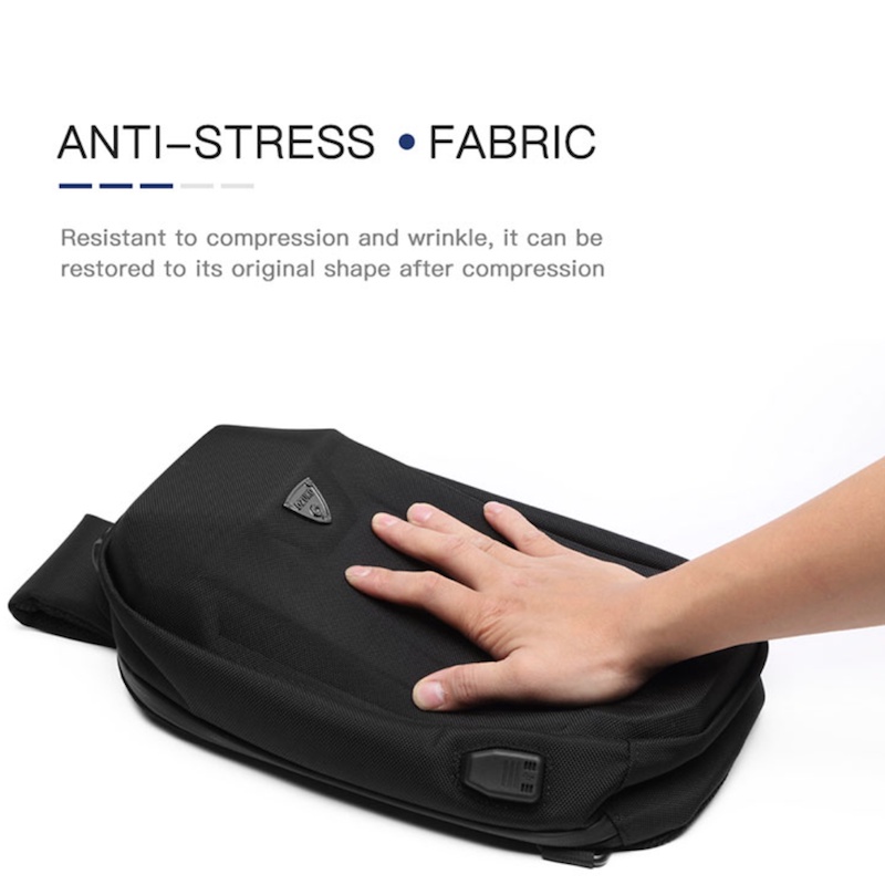 Túi đeo chéo nam nữ unisex OZUKO 9321 balo 1 quai đi chơi đi du lịch khoá chống trộm vải Oxford chống nước sạc USB