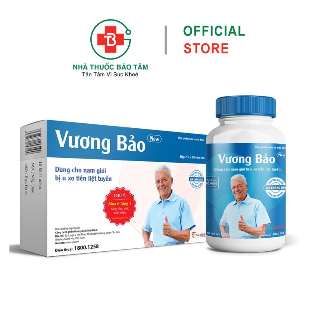 Vương Bảo Thái Minh New - Dành cho người phì đại tiền liệt tuyến - Hộp 20 viên và lọ 80 viên
