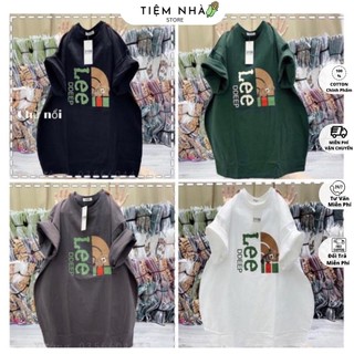 Áo thun 3158 cotton khô form rộng nam nữ unisex lee gấu