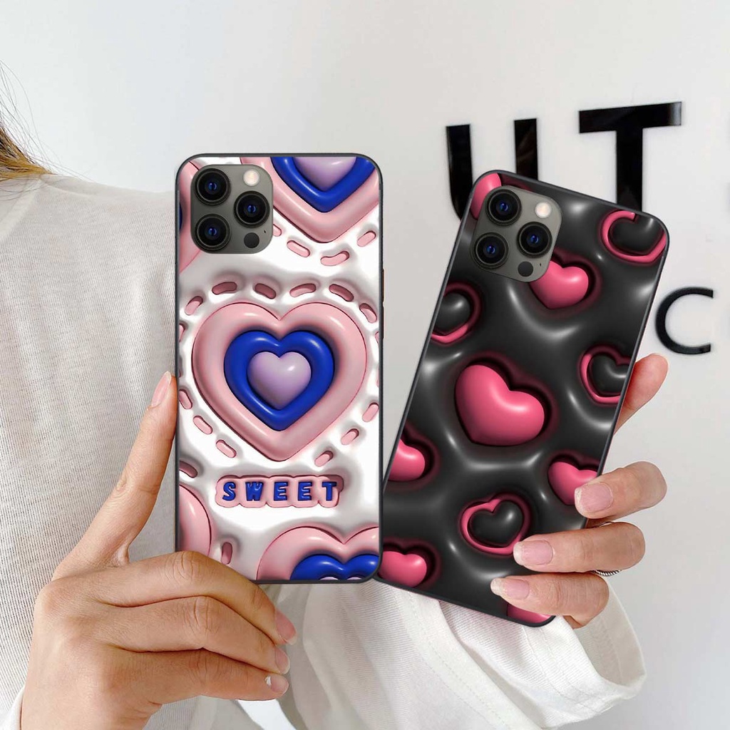 Ốp lưng iPhone 11 12 11Pro 12Pro Pro Promax Max hình in 3D gấu nâu cute, trái tim kẹo dễ thương, rẻ bền đẹp