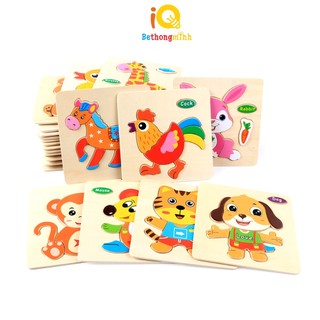 Tranh Ghép Hình Gỗ 3D Nhiều Chủ Đề BeThongMinh Ngộ Nghĩnh Cho Bé Phát Triển Trí Tuệ Xếp Hình Giáo Dục