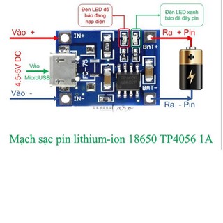 Mạch Sạc Pin TP4056 cổng USB micro B / Type C (Có / Không IC bảo Vệ ) - 1688s.vn