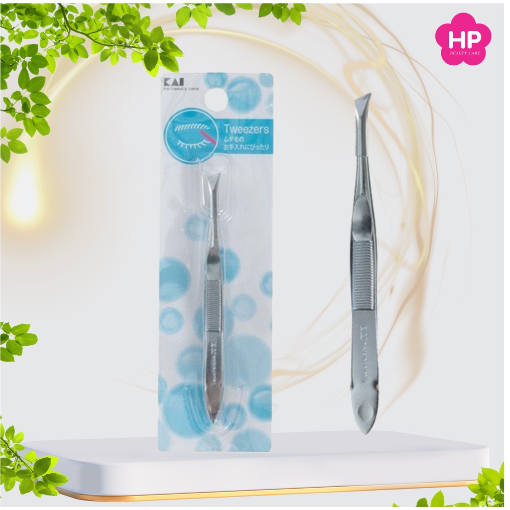 Nhíp Nhổ Lông Mày Bằng Thép Kai Tweezers HL0401 (Màu Xanh)